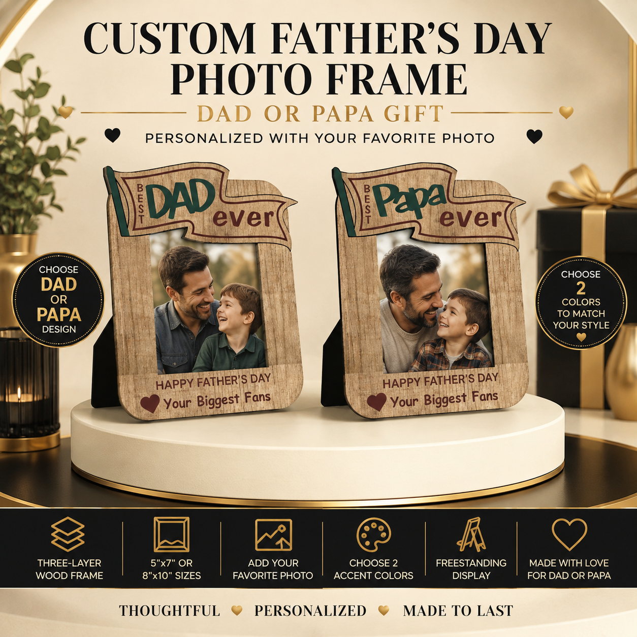 Custom Father’s Day Photo Frame | Dad or Papa Gift