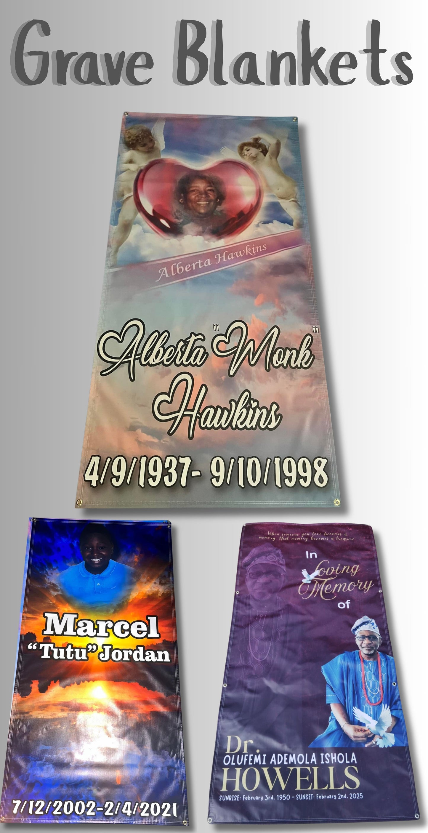 Custom Grave Blanket | Outdoor Memorial Banner