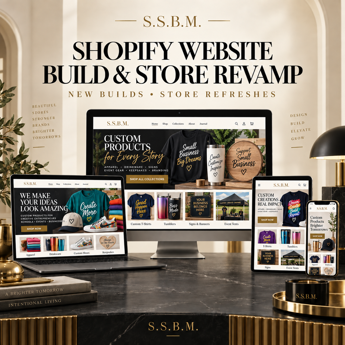 S.S.B.M. Shopify website build and store revamp service
