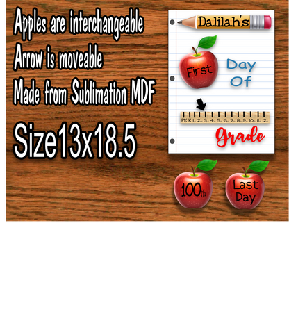 Back to school board with last day & 100th day