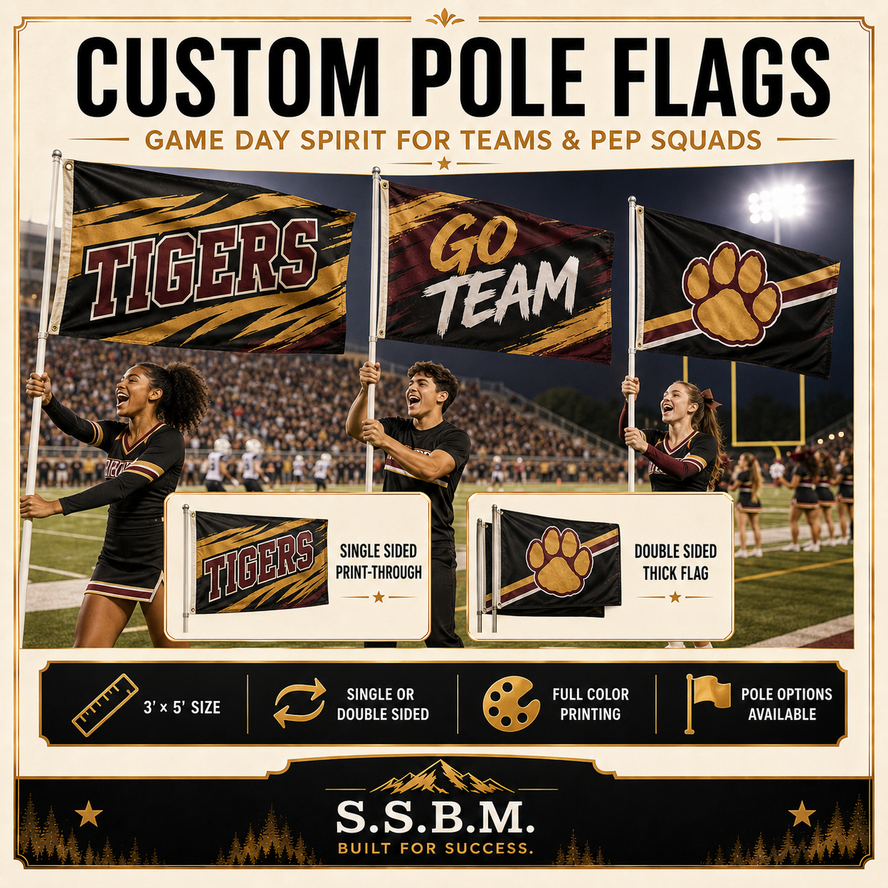 Custom Pole Flag | Personalized Indoor & Outdoor 3 x 5 Flags