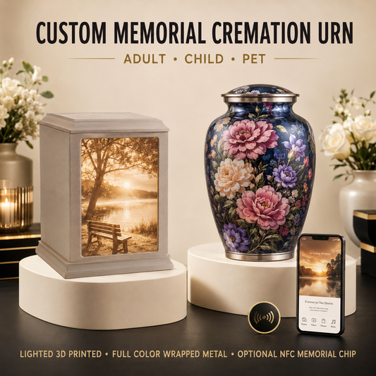 Custom Memorial Cremation Urn | Adult, Child or Pet