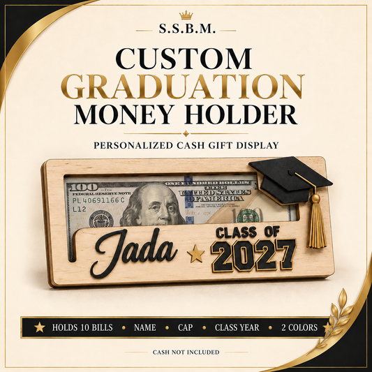 Personalized Graduation Money Holder | 10 Bill Gift Display