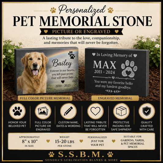 Personalized Pet Memorial Stone | Picture or Engraved