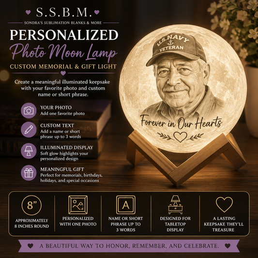 Personalized Photo Moon Lamp | Custom Memorial & Gift Light