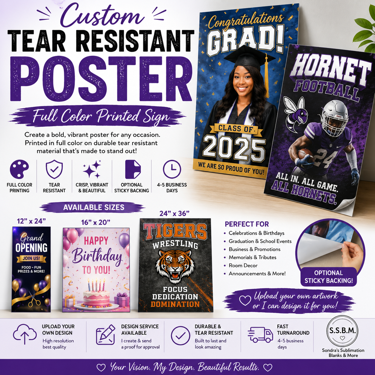 Custom Tear Resistant Poster | Full Color Printed Sign