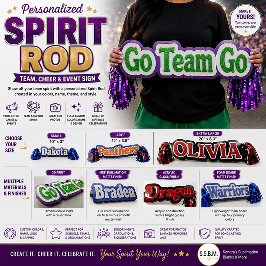 Personalized Spirit Rod | Team, Cheer & Event Sign