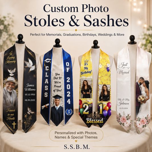Personalized Photo Stole | Memorial, Graduation & Event Sash