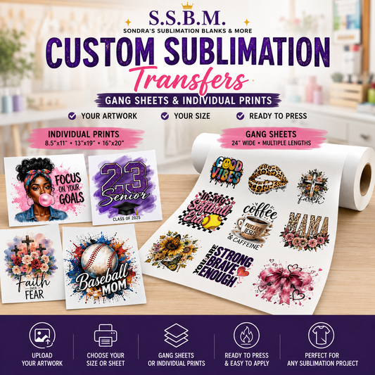 Custom Sublimation Transfers | Gang Sheets & Individual Prints