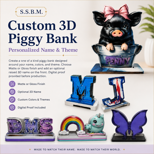 Custom Piggy Bank | Personalized Name & Theme
