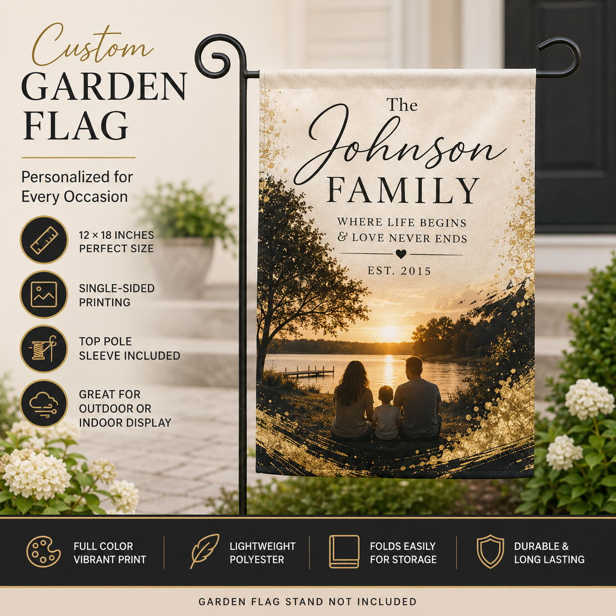 Wholesale Custom Garden Flag | Personalized 12 × 18 Yard Decor