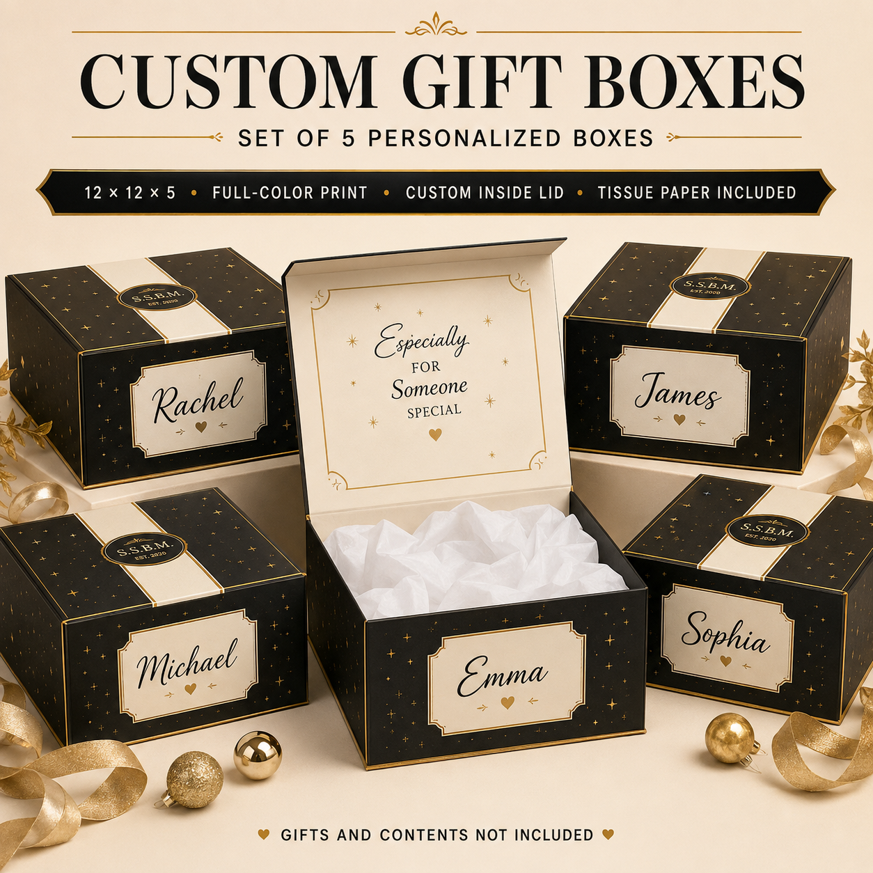 Custom Gift Boxes | Set of 5 Personalized Boxes