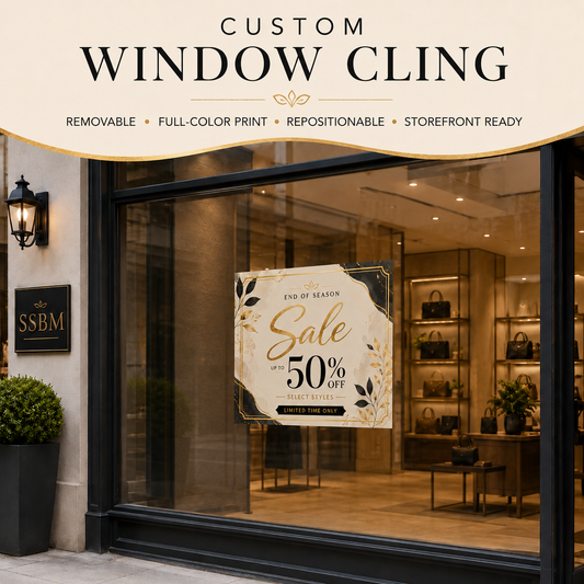 Custom Window Cling | Removable Storefront Signage