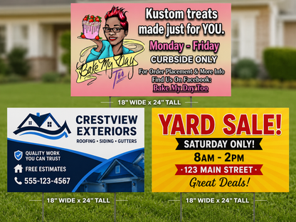 Yard signs w/metal stake