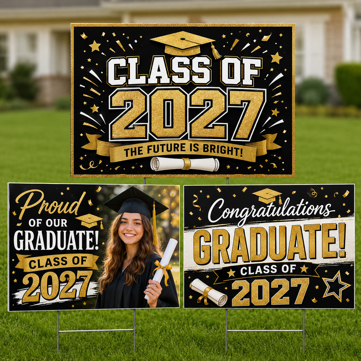 Yard signs w/metal stake