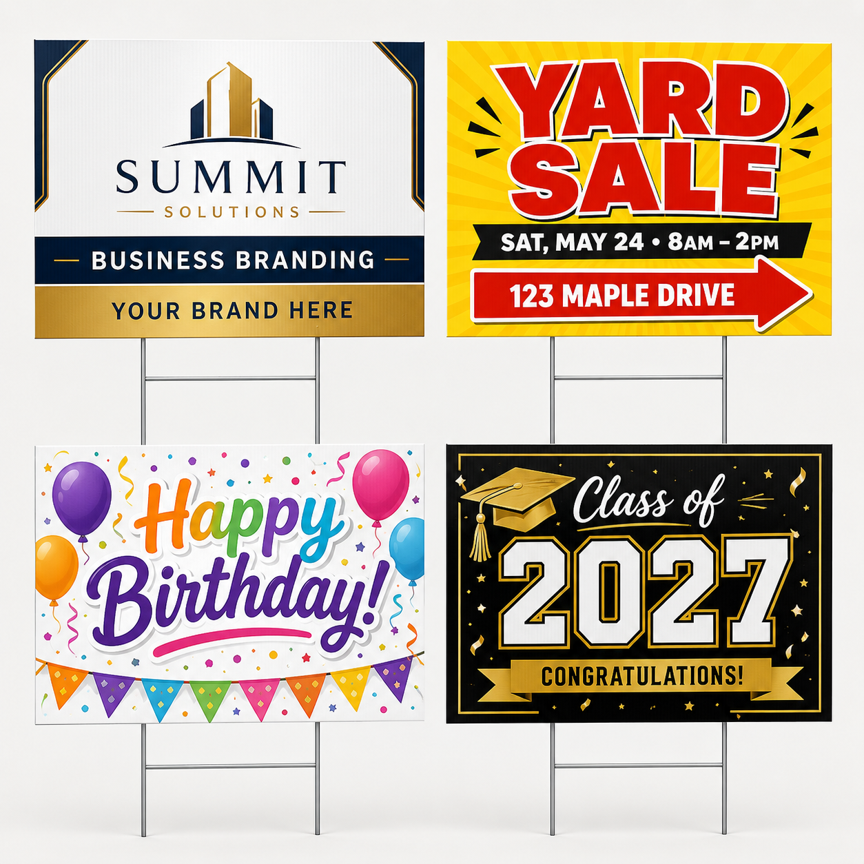 Yard signs w/metal stake