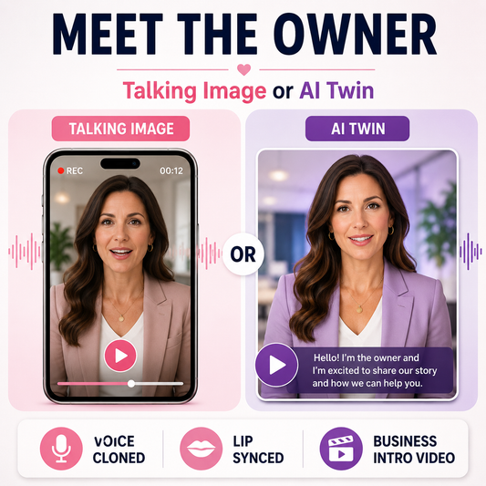 Meet the Owner AI Video Flyer | Talking Image or AI Twin