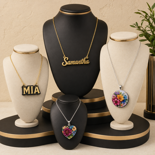 Custom Acrylic Necklace | Personalized Colors & Chain Options