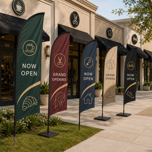 Custom Feather Angled Flag | Indoor or Outdoor Advertising