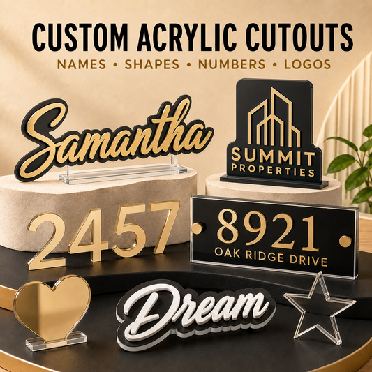 Custom Acrylic Cutouts | Names, Shapes & Decorative Designs