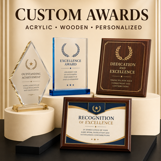 Custom Acrylic & Wooden Awards | Personalized Recognition Plaques