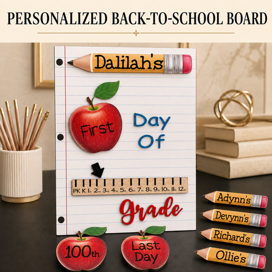 Personalized Back-to-School Board | First, Last & 100th Day