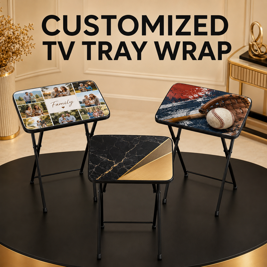Custom TV Tray Wrap | Personalized Adhesive Cover (Wrap Only)