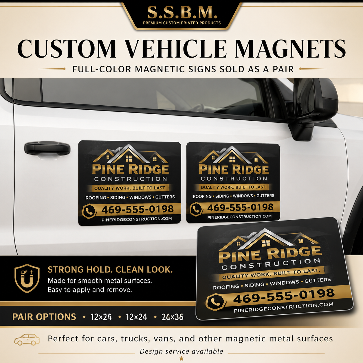 Custom Vehicle Magnets | Pair of Full-Color Signs