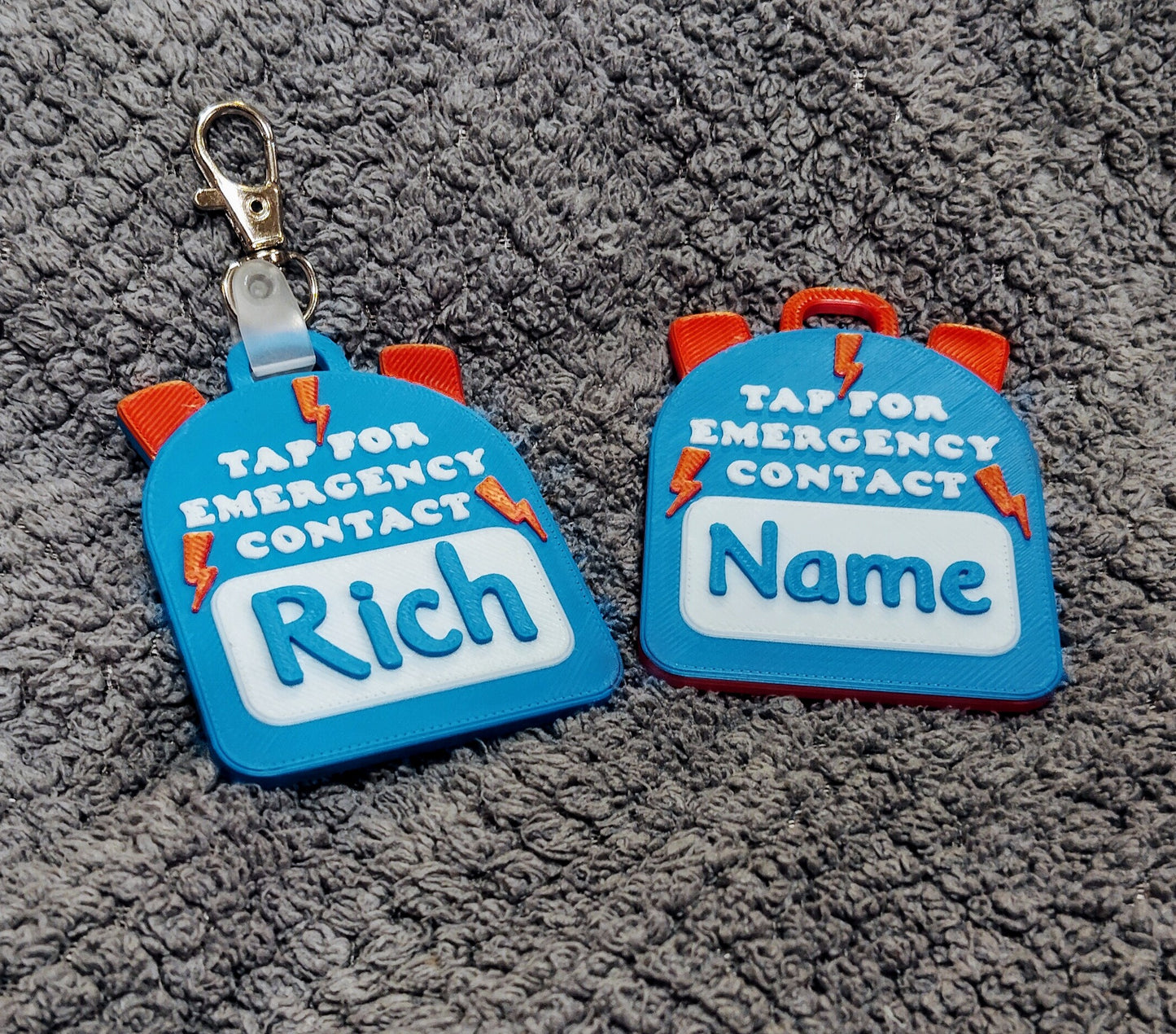 Emergency Contact Backpack Tag