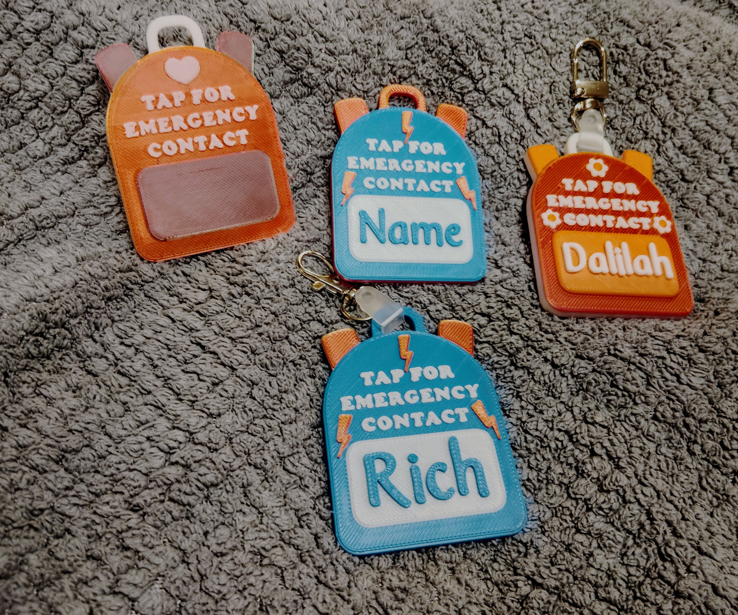 Emergency Contact Backpack Tag
